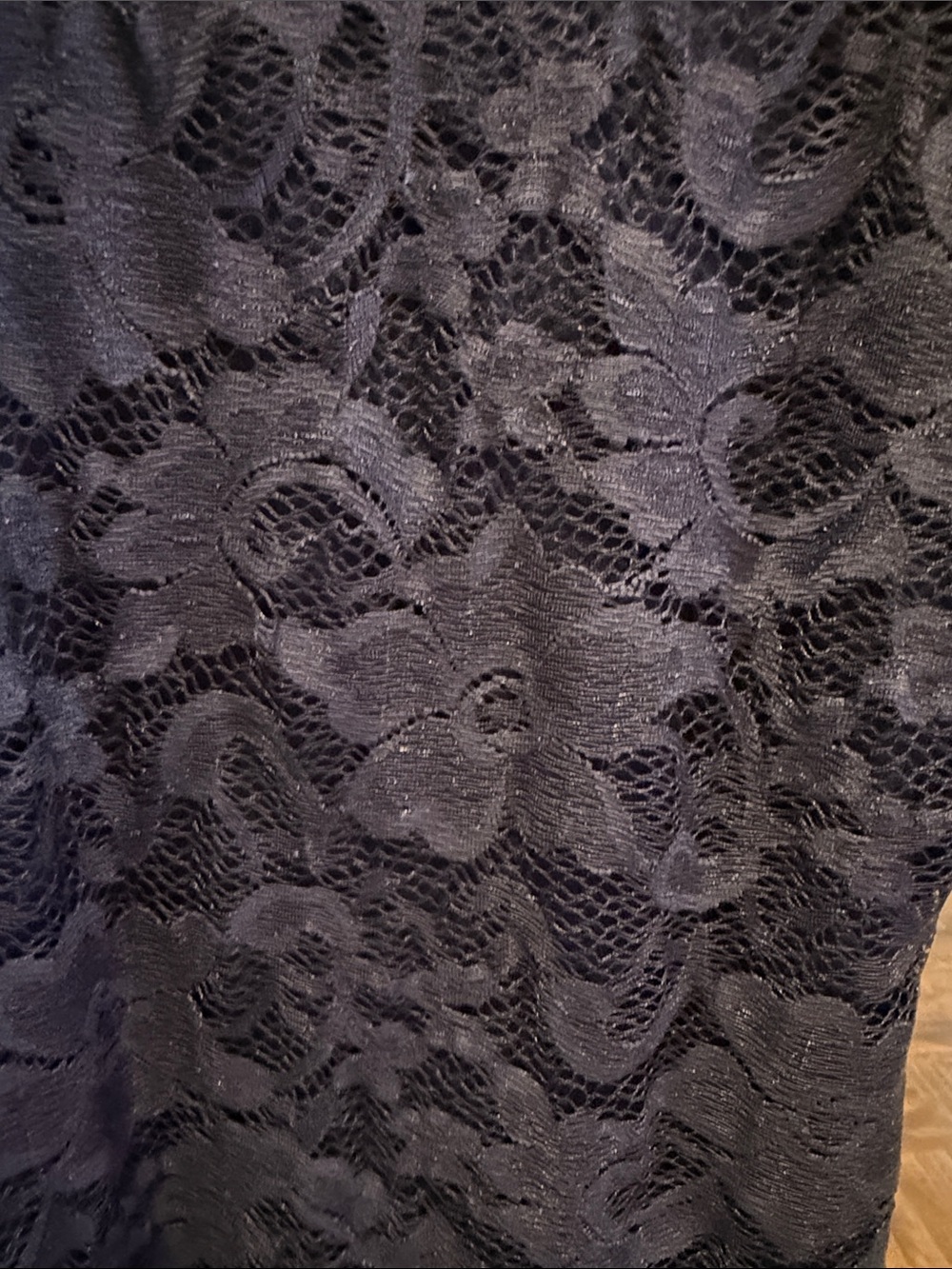 Long-Sleeve Navy Lace Midi Dress - Picture 3 of 6
